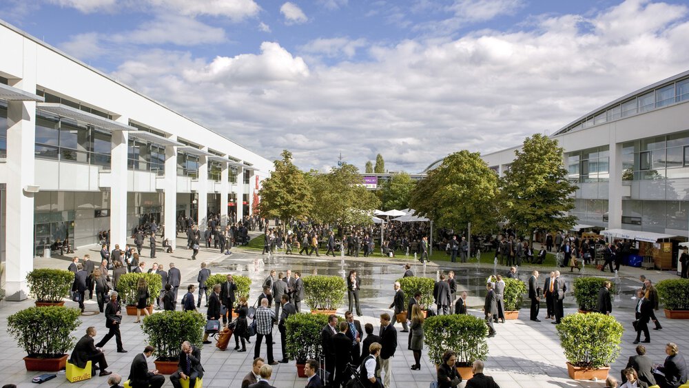 Atrium, the green lung of the Trade Fair Center Messe München