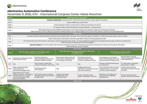 Program overview of the electronica Automotive Conference 2026