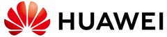 Huawei logo with an abstract fan-shaped red design next to the text.