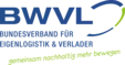 Logo of the ‘BVWL’ with swoosh design and text in German: ‘Bundesverband für Wirtschaftslogistik & Verladung’.