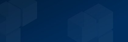 A horizontal header banner featuring a blue gradient and light blue cubes arranged in groups of three.