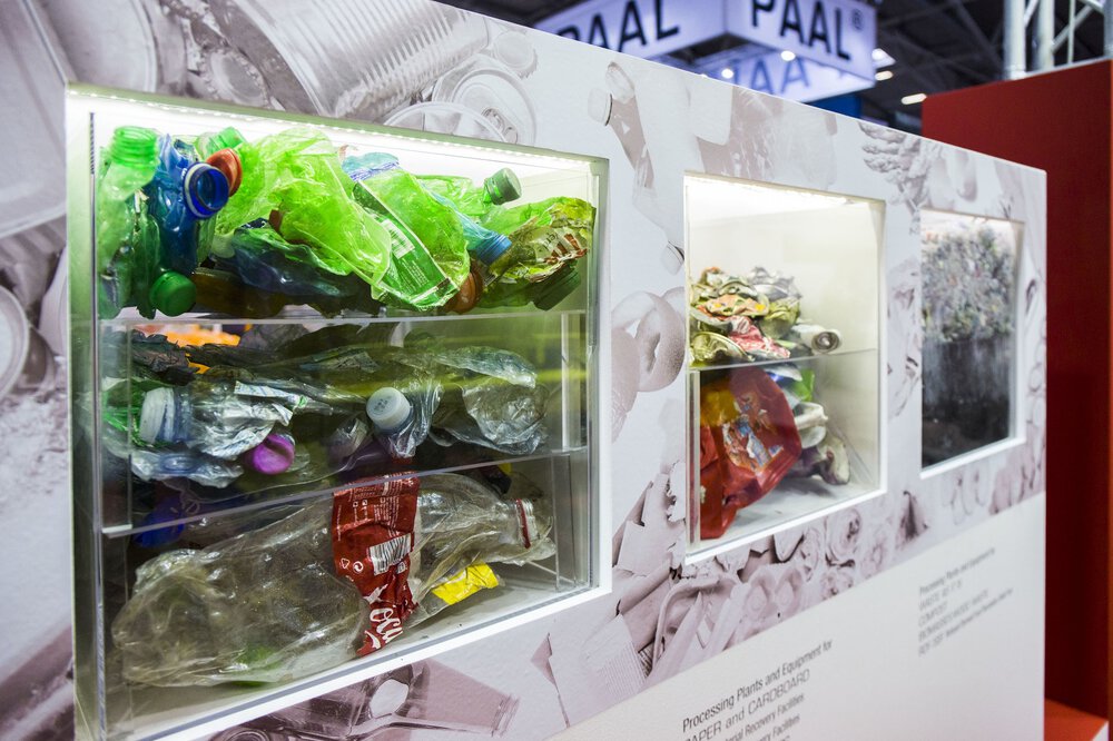 Plastics recycling of bottles