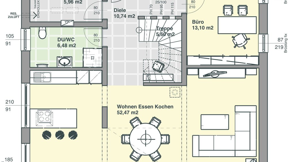 Grundriss Erdgeschoss Musterhaus ELK Haus GmbH