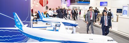 transport logistic air cargo Europe Messestand Boing 