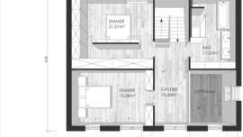 Grundriss Obergeschoss Musterhaus Rubner Haus GmbH