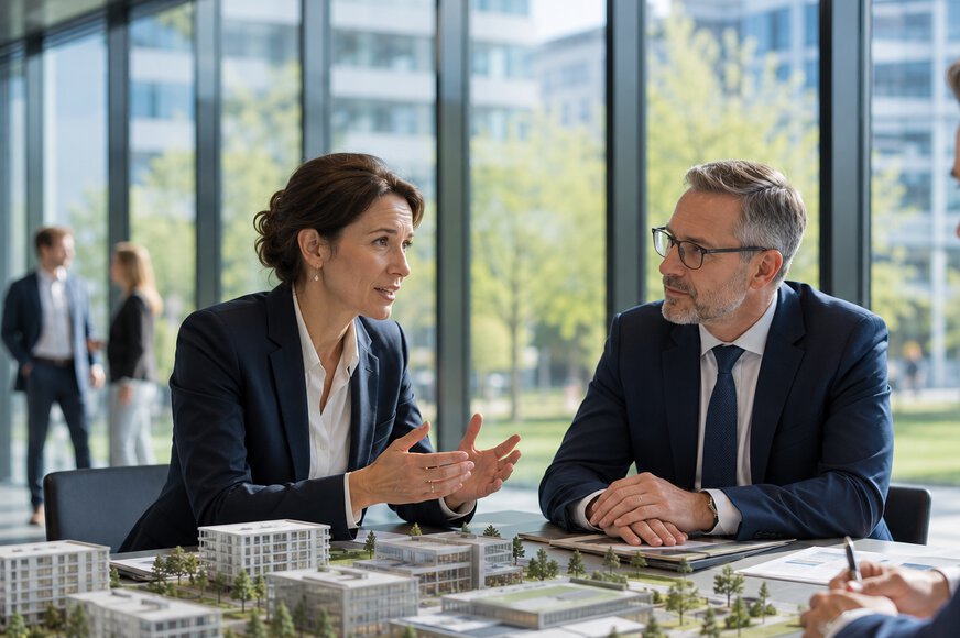 Planungsgespräch zu nachhaltigem Quartiers- und Infrastrukturprojekt