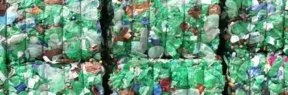 green plastic bottles