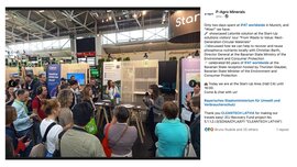 LinkedIn-Beitrag von P-Agro Minerals mit einer Produktpräsentation in der IFAT Munich Startup Area.