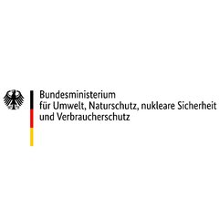 Logo des Bundesministeriums für Umwelt, Naturschutz, nukleare Sicherheit und Verbraucherschutz mit deutschen Flaggenfarben und deutschem Adler.
