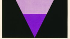Former analytica logo: abstract purple triangle on black background