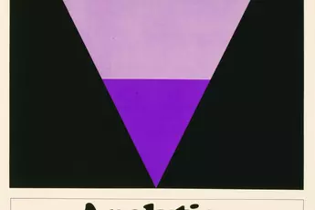 Former analytica logo: abstract purple triangle on black background