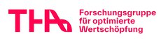 Logo mit „THA“ in großen Buchstaben und „Forschungsgruppe für optimierte Wertschöpfung“ in kleinerer Schrift daneben.