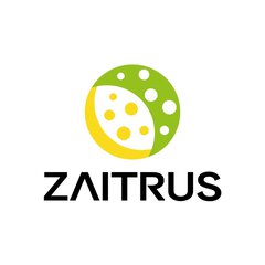 Schwarzer Schriftzug „ZAITRUS“ mit zitronenartigem gelb-grünem Logo darüber auf weißem Hintergrund.