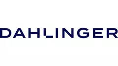 The image shows the word ‘DAHLINGER’ in bold, navy blue capital letters on a white background.