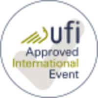 Logo mit Text: UFI Approved International Event in einem Kreis.