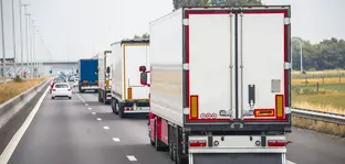 Trucks in a row