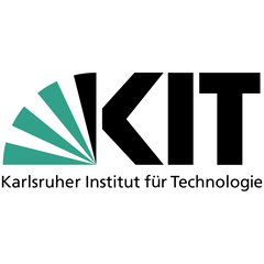 Logo des „Karlsruher Institut für Technologie“ mit den Initialen „KIT“ darüber, von denen grüne Strahlen wie ein Fächer abstehen.