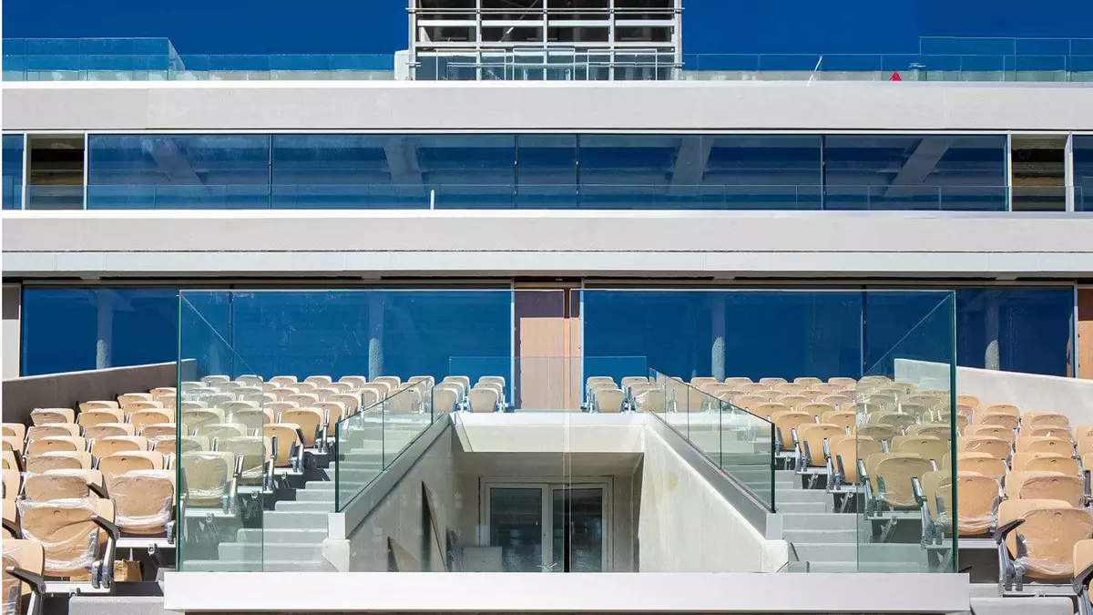 RRoland Garros Glass Balustrades - made of 10.4.10 mm tempered, Heat Soak Test, and laminated glass.